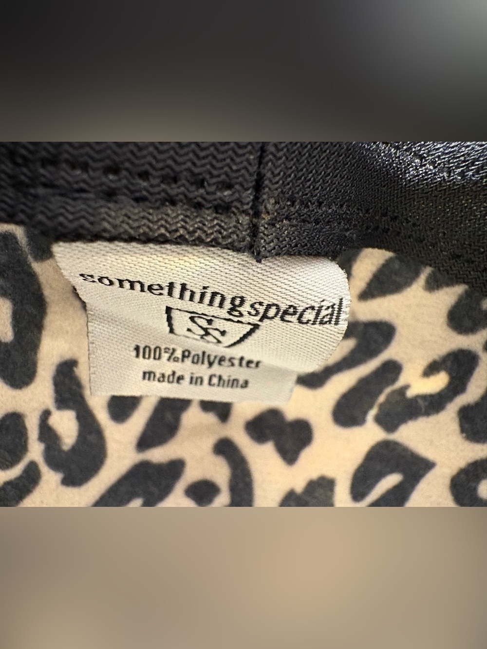 Something Special Leopard Print Wide Brim Sun Hat Polyester Cream and Black - Picture 5 of 8